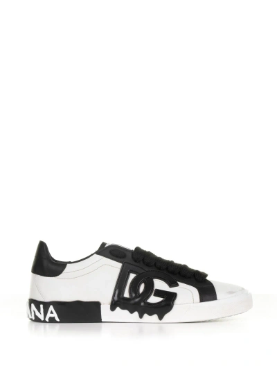 Dolce & Gabbana Sneakers In Bianco Nero