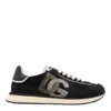 Dolce & Gabbana Low Top Leather Sneakers With Contrast Sole In Black