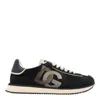 Dolce & Gabbana Low Top Leather Sneakers With Contrast Sole In Black