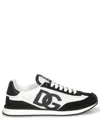 Dolce & Gabbana Low-top Mesh Sneakers With Suede Inserts In Black