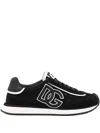 Dolce & Gabbana Dg Cushion Lace-detailed Suede Sneakers Shoes In Black