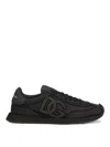 Dolce & Gabbana Low-top Nylon Sneakers With Leather Inserts In Black