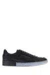 Dolce & Gabbana Leather Sneakers Featuring Perforated Detailing In Black