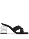 Dolce & Gabbana Square Toe High Heel Sandals In Black