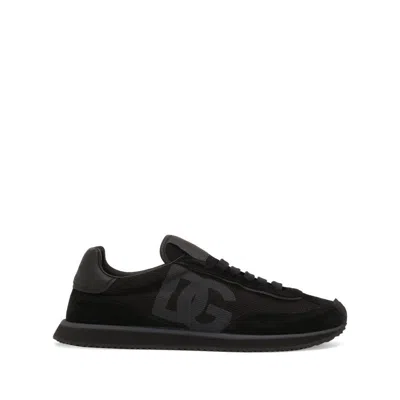 Dolce & Gabbana Black Suede And Mesh Dg Aria Sneakers