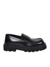 Dolce & Gabbana Brushed Leather Penny Loafers In Black