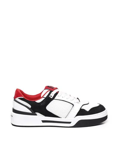 Dolce & Gabbana New Roma Sneakers In Black, White, Red