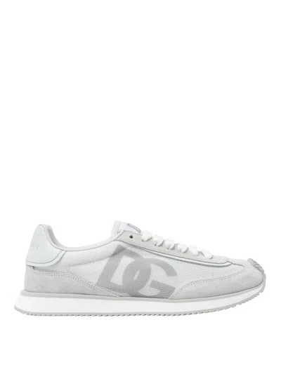 Dolce & Gabbana Cushion Sneaker In Mixed Materials Color White