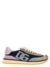 Dolce & Gabbana Cushion Sneakers With Mesh And Suede In Blue
