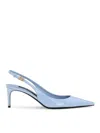 Dolce & Gabbana 60mm Mun Patent Leather Slingback Pumps In Blue