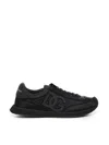Dolce & Gabbana Low-top Nylon Sneakers With Leather Inserts In Brown