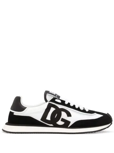 Dolce & Gabbana Sneakers Cushion Con Mix Di Materiali In Black