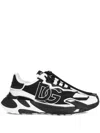 Dolce & Gabbana Panelled Leather Sneakers With Iconic Logo Patch In Black
