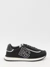 Dolce & Gabbana Dg Cushion Lace-detailed Suede Sneakers Shoes In Black