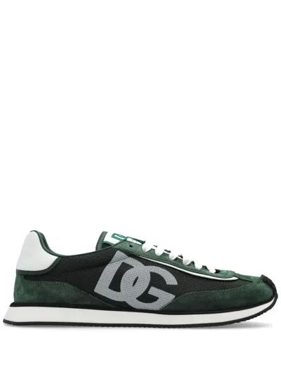 DOLCE & GABBANA SUEDE AND MESH DG CUSHION SNEAKERS