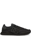 Dolce & Gabbana Low-top Nylon Sneakers With Leather Inserts In Black