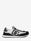 Dolce & Gabbana Aria White And Black Running Sneakers With Logo Detail In Suede And Tech Fabric Man In White