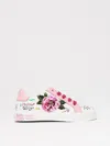 Dolce & Gabbana Printed Calfskin Portofino Light Sneakers In White