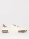 Dolce & Gabbana Portofino Yatch Sneakers In Calfskin Color White And Dove Grey In Red