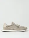 Dolce & Gabbana Leather And Fabric Low-top Sneakers In Sand