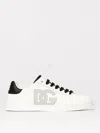 Dolce & Gabbana White And Black Leather Sneakers In White