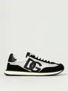 Dolce & Gabbana Men Low-top Mesh Sneakers With Suede Inserts In White