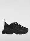 Dolce & Gabbana Logo Print Leather Lace-up Sneakers In Schwarz