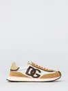 Dolce & Gabbana Dragon' Beige Suede Blend Sneakers In Multi