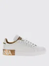 Dolce & Gabbana Portofino Leather Sneakers In Gold