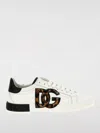 Dolce & Gabbana White Low Top Sneaker With Animal-motif Logo In Leather Woman In White