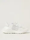 Dolce & Gabbana Accelerate Fabric Sneakers Leather Inserts In White