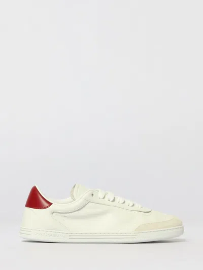 Dolce & Gabbana Saint Tropez Light Leather Sneakers In White