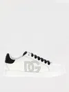 Dolce & Gabbana 'portofino Light' White Sneakers With Perforated Logo On The Side And Logo Patch On The Tongue In Weiss 2