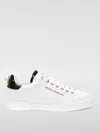 Dolce & Gabbana White Low Top Sneakers With Logo Lettering On The Tongue And Logo Detail On The Heel In Leather Woma In Weiss