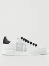 Dolce & Gabbana Portofino Leather Sneakers In Weiss