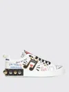 Dolce & Gabbana Music Printed Leather Sneakers With Patch In Weiss