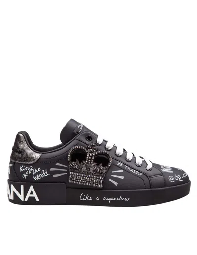 Dolce & Gabbana Sneakers From The Portofino Line In Black
