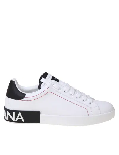 Dolce & Gabbana Trainers From The Portofino Line In Nappa Calfskin In White/black