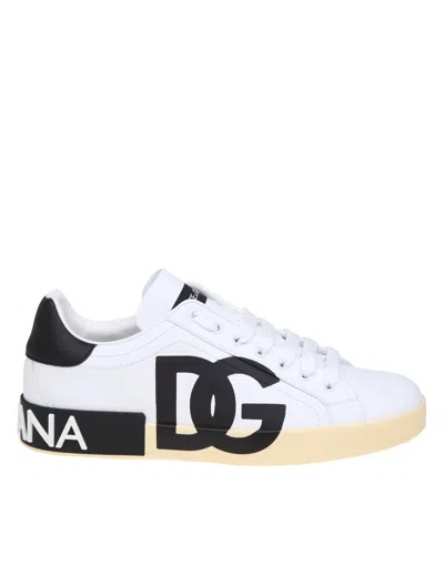 Dolce & Gabbana Sneakers From The Portofino Line In Nappa Calfskin In White/black