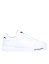 Dolce & Gabbana Leather Sneakers With Lateral Logo Patch In White