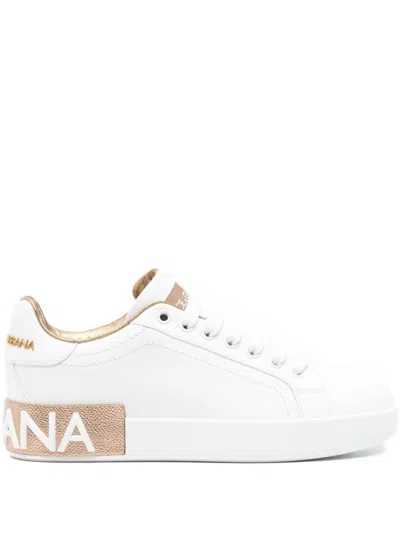 Dolce & Gabbana Sneakers In Gold
