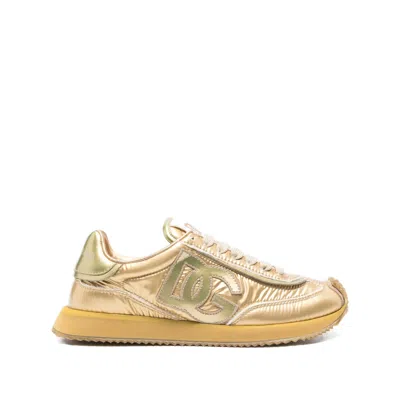 Dolce & Gabbana Sneakers Gold In Neutral