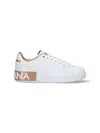 Dolce & Gabbana Portofino Leather Sneakers In White