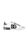 Dolce & Gabbana Portofino Leather Sneakers In Gold