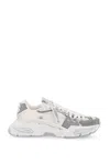 Dolce & Gabbana Airmaster Dg Leather-trimmed Sneakers In Gray