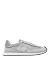 Dolce & Gabbana Man Grey Suede And Mesh Dg Aria Sneakers In Gris