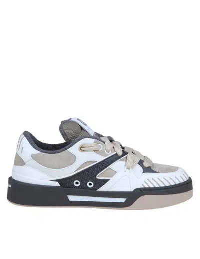 Dolce & Gabbana Sneakers In Leather And Suede In Grey