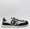 Dolce & Gabbana Low-top Mesh Sneakers With Suede Inserts In Black