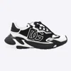 Dolce & Gabbana Panelled Leather Sneakers With Iconic Logo Patch In Black