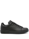 Dolce & Gabbana 'portofino' Black Low Top Sneakers With Logo Lettering Detail In ブラック